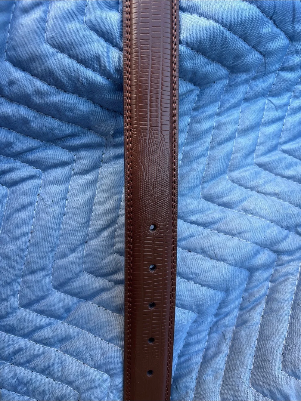 Men's Chestnut Brown Leather Dress Belt Fredrico Leone